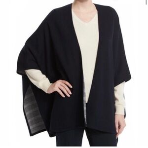 Tory Burch navy reversible poncho/ cape